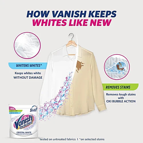 Vanish Oxi Action Crystal White Fabric Whitener, 400 g