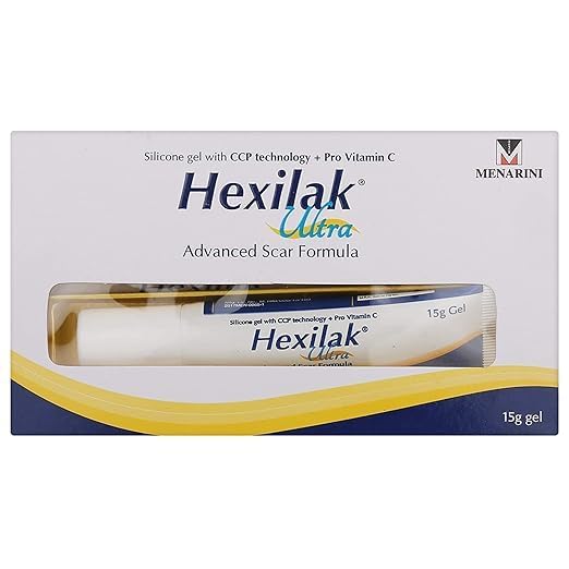 Hexilak Ultra Gel(Topical) (15gm) For Scars, Burns, Cuts, Scratches