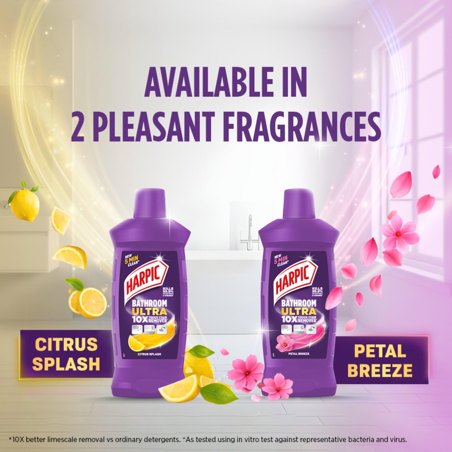 Harpic Bathroom Cleaner Ultra | Citrus Splash | 1L | 10X Tough Stain Remover