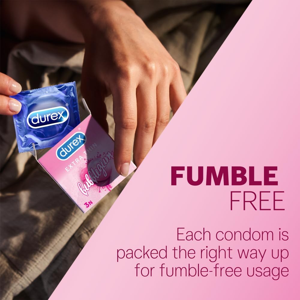 Durex Extra Thin Bubblegum Flavoured Condoms for Men-10s