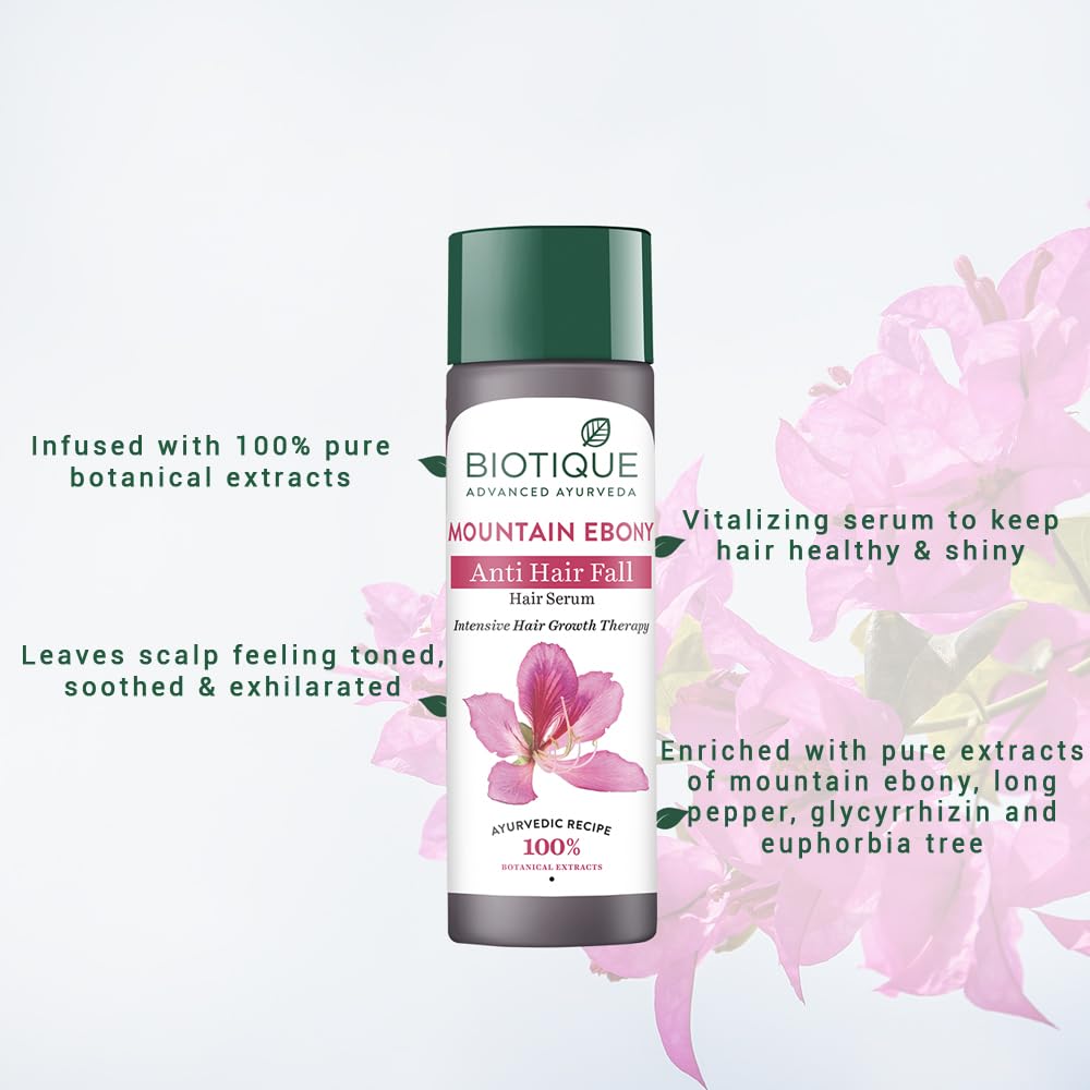 Biotique Advanced Ayurveda Bio Mountain Ebony Vitalizing Serum For Falling Hair | Promotes Hair Growth - 120 ml