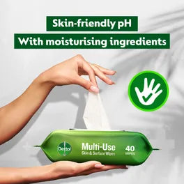 Dettol Disinfectant Multi-Use Skin & Surface Wipes, 10 pcs