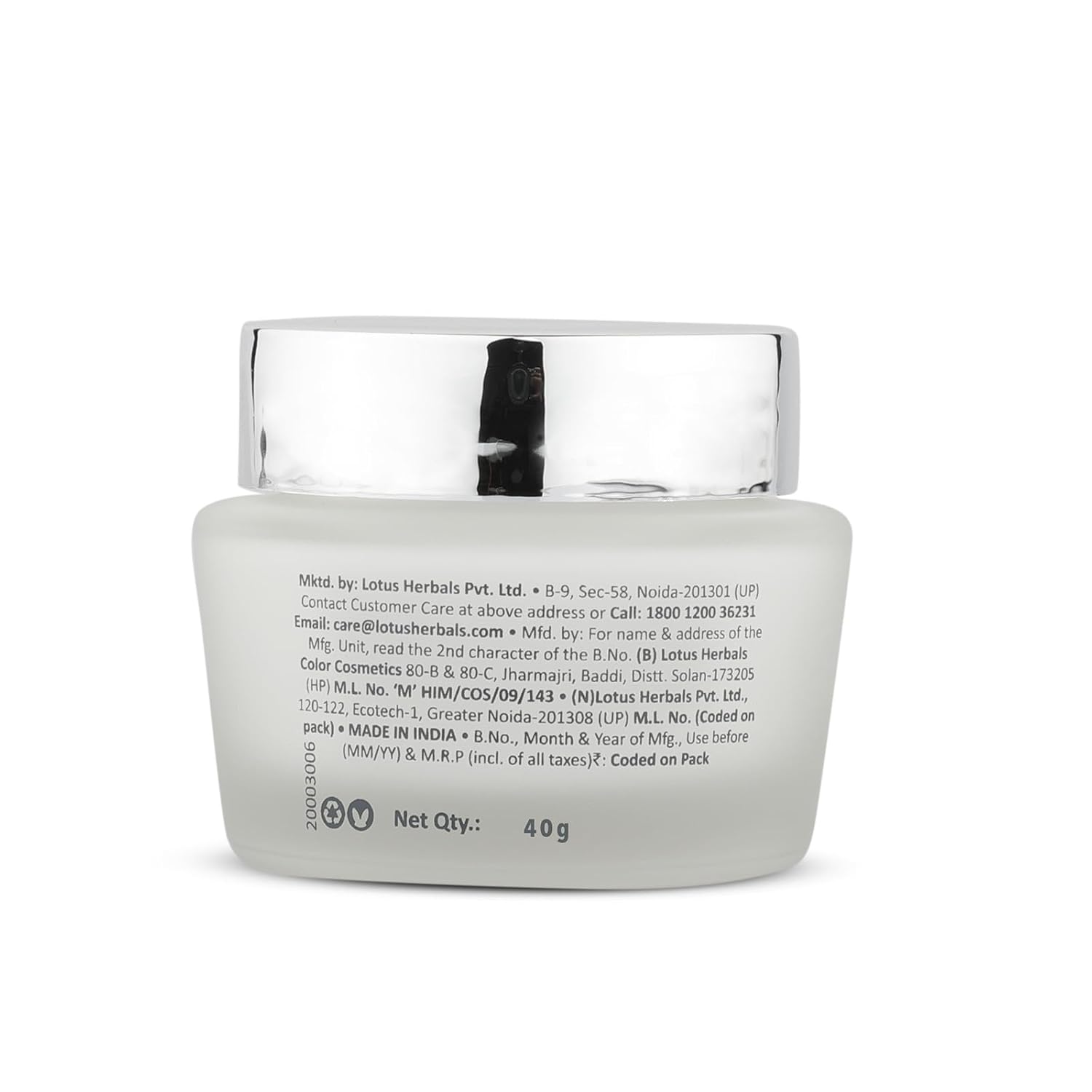 Lotus Herbals WhiteGlow Skin Whitening And Brightening Gel Cream - 40 gm