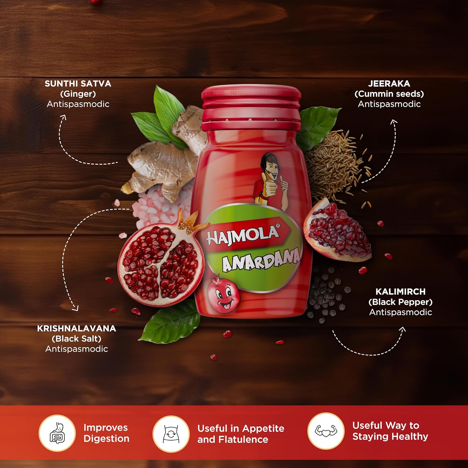 Dabur Hajmola Tasty Digestive Tablets (Anardana Flavour) - 120 Tabs & Dabur Hajmola Tasty Digestive Tablets (Imli Flavour) - 120 Tabs