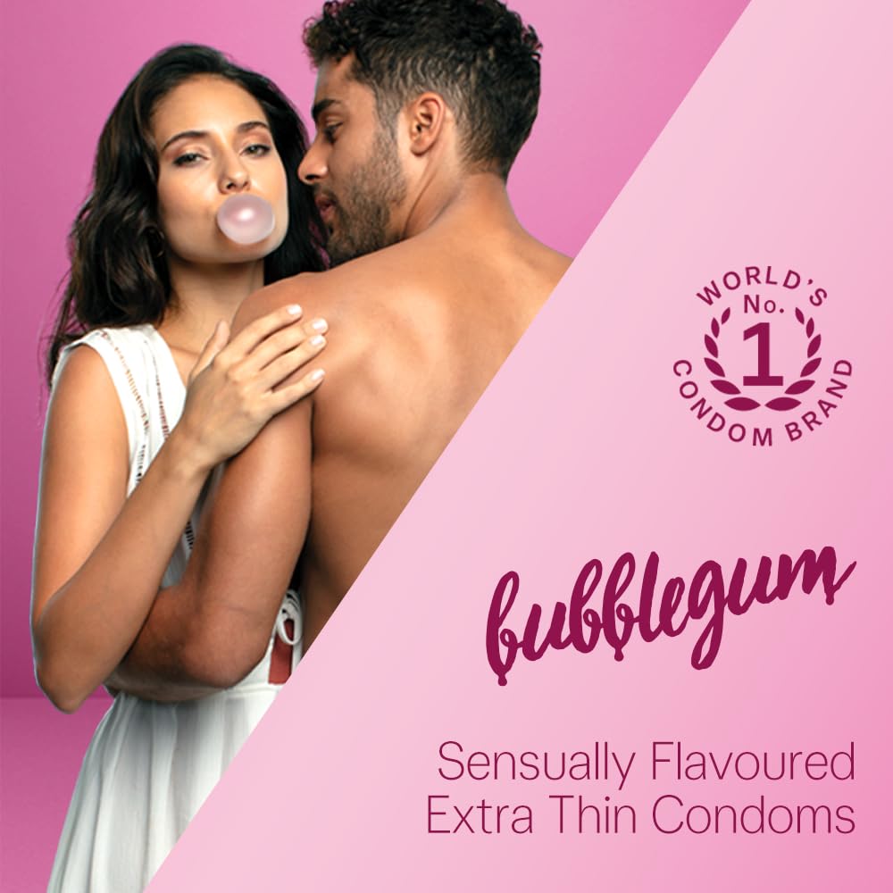 Durex Extra thin Bubblegum Flavoured Condoms For Men- 10s