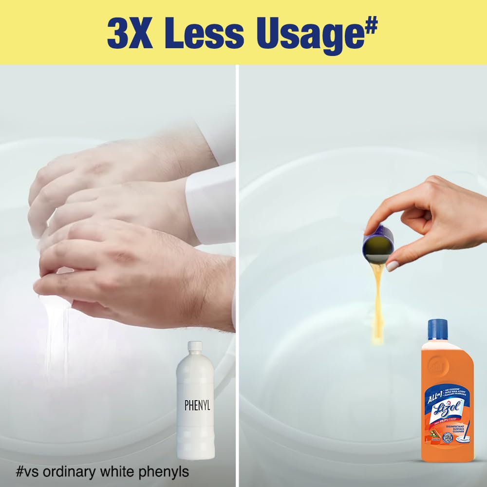 Lizol Disinfectant Surface & Floor Cleaner Liquid, Sandal - 500 ml | Kills 99.9% Germs