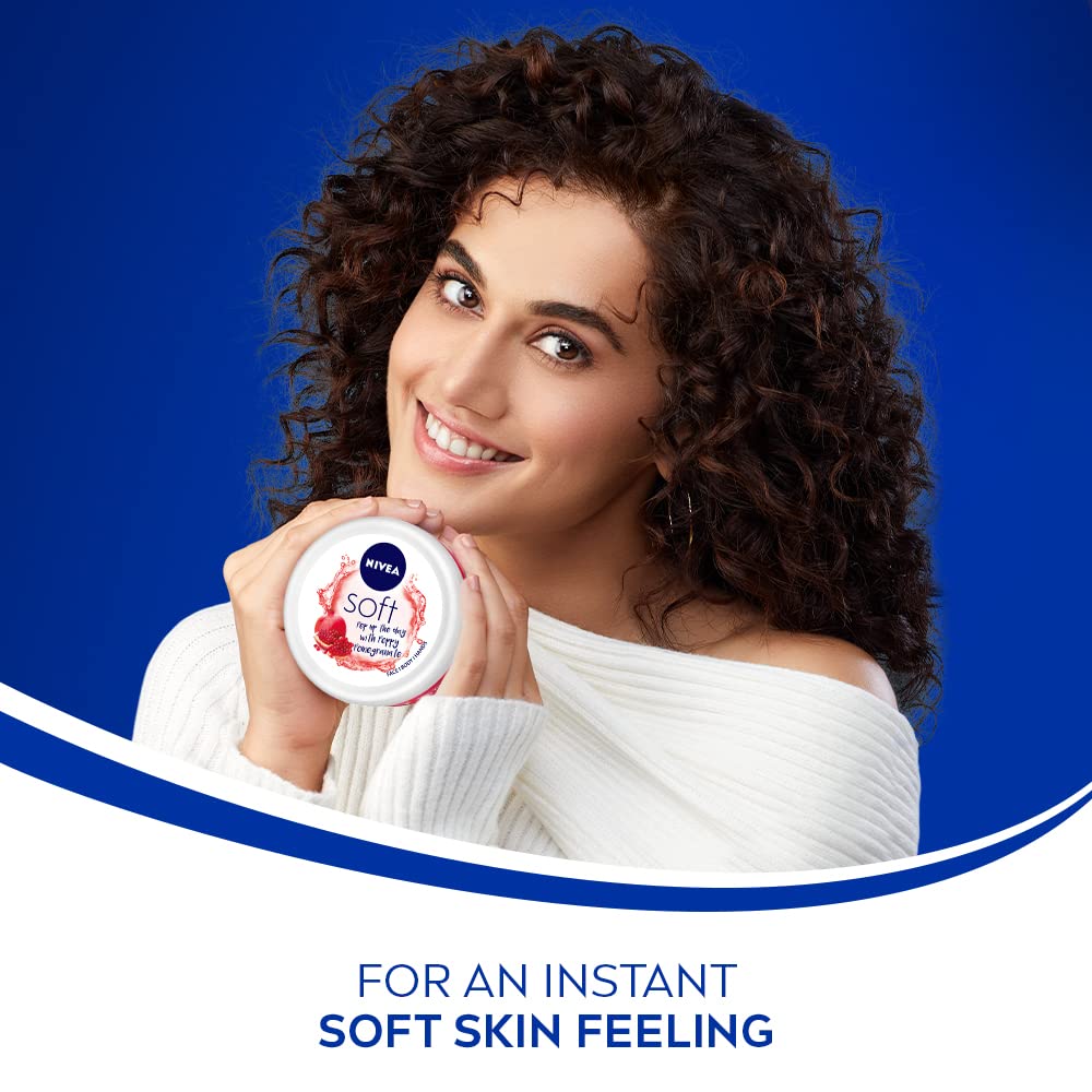 Nivea Soft Light Moisturizer Cream Peppy Pomegranate For Hands And Body - 100 ml