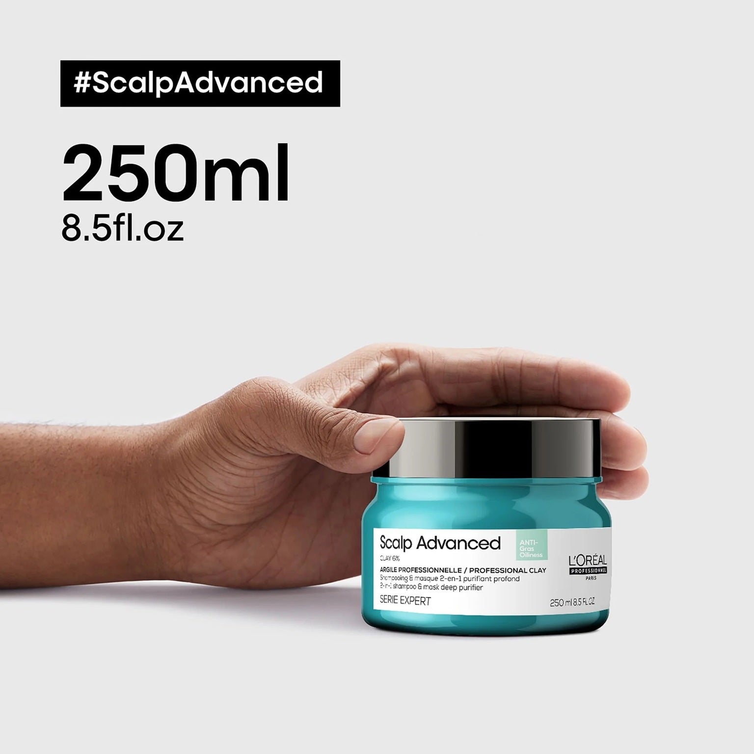 LOreal Professionnel Scalp Advanced Anti-Oiliness 2-In-1 Deep Purifier Clay 250gms