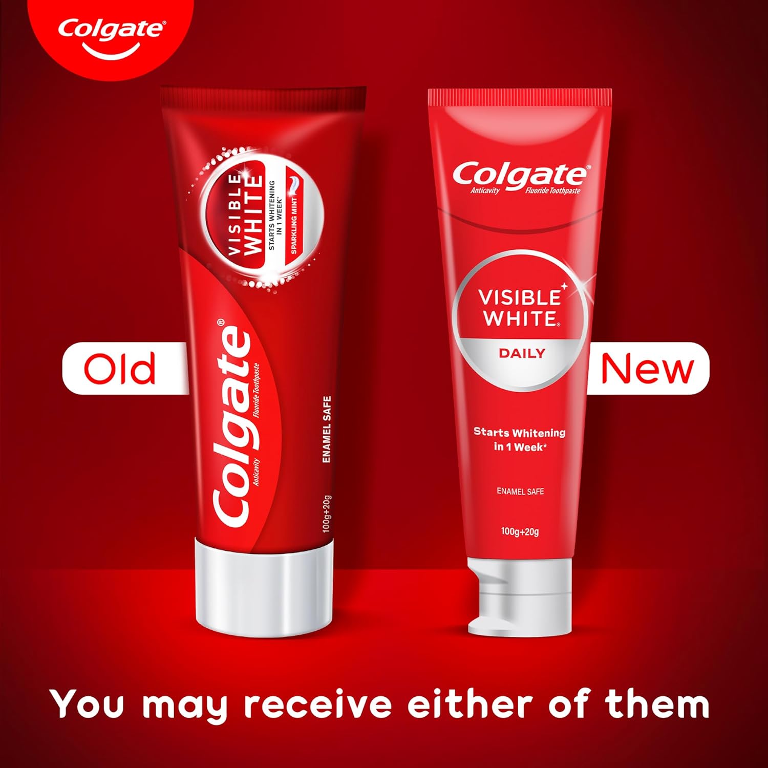 Colgate Visible White Toothpaste, Teeth Whitening Starts in 1 week, Safe on Enamel, Stain Removal Tooth Paste and Minty Flavour for Fresh Breath (200g + 40g, Combo Pack)