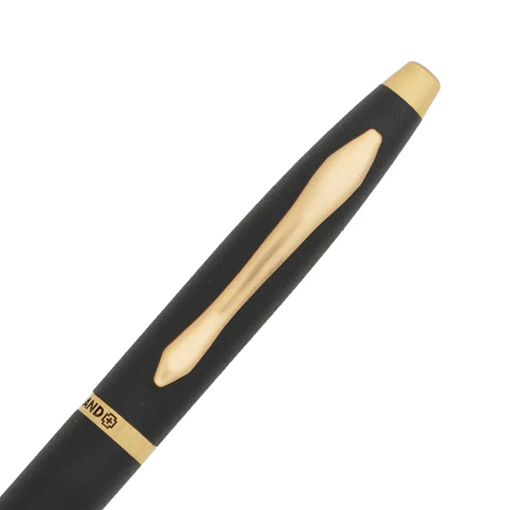 SWISSBRAND Opulent 2525 Matte black gold Ballpoint Pen with gold trim