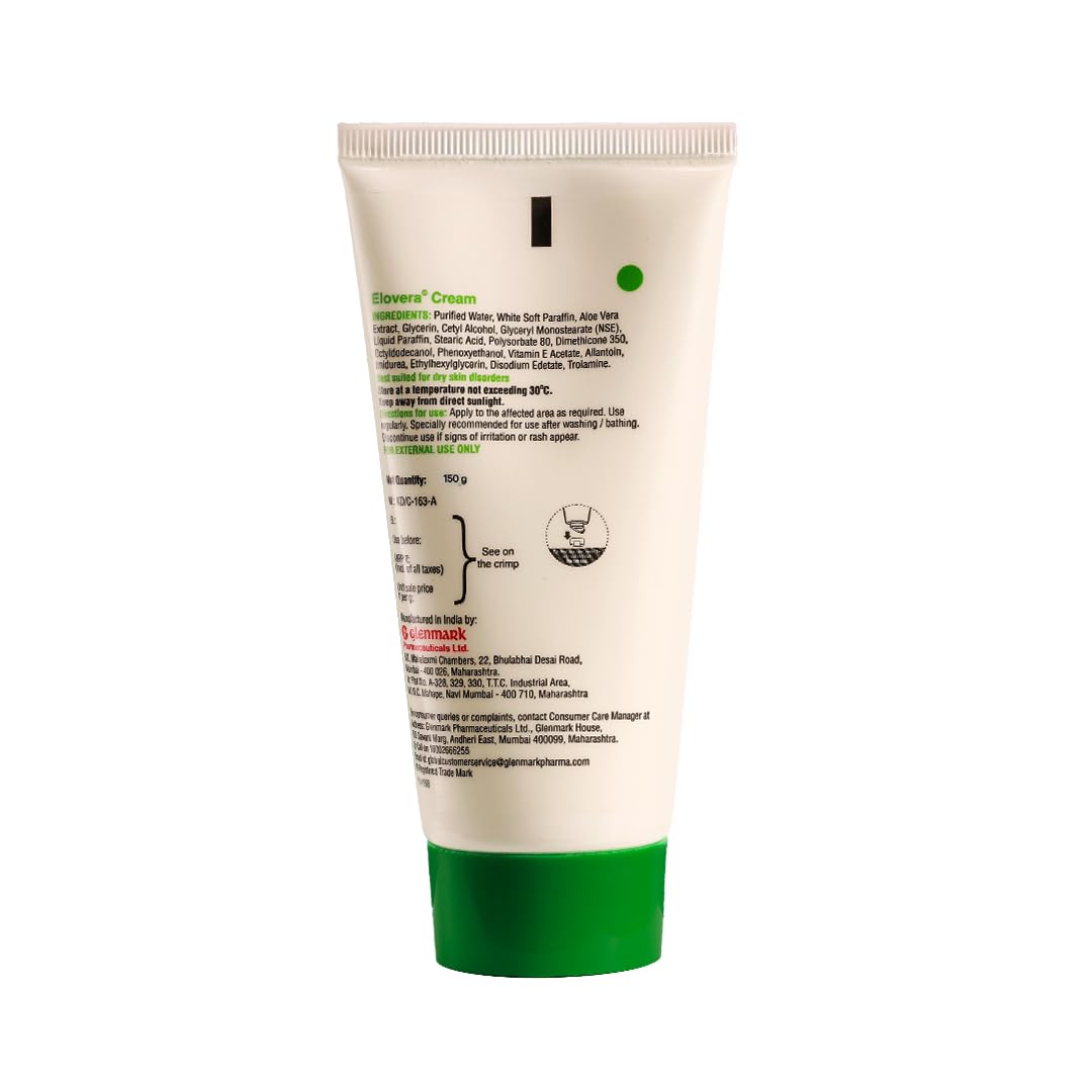 Glenmark Elovera Moisturising Cream For Dry Skin - 150 gm