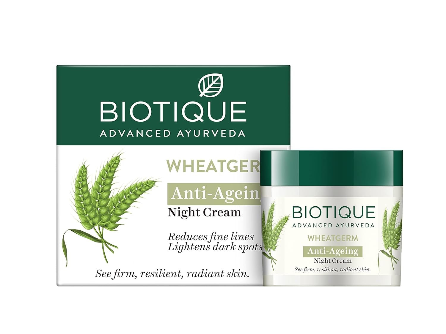 Biotique Wheat Germ Anti- Ageing Night Cream | Reduces Fine Lines | Lightens dark Spots | 50 g