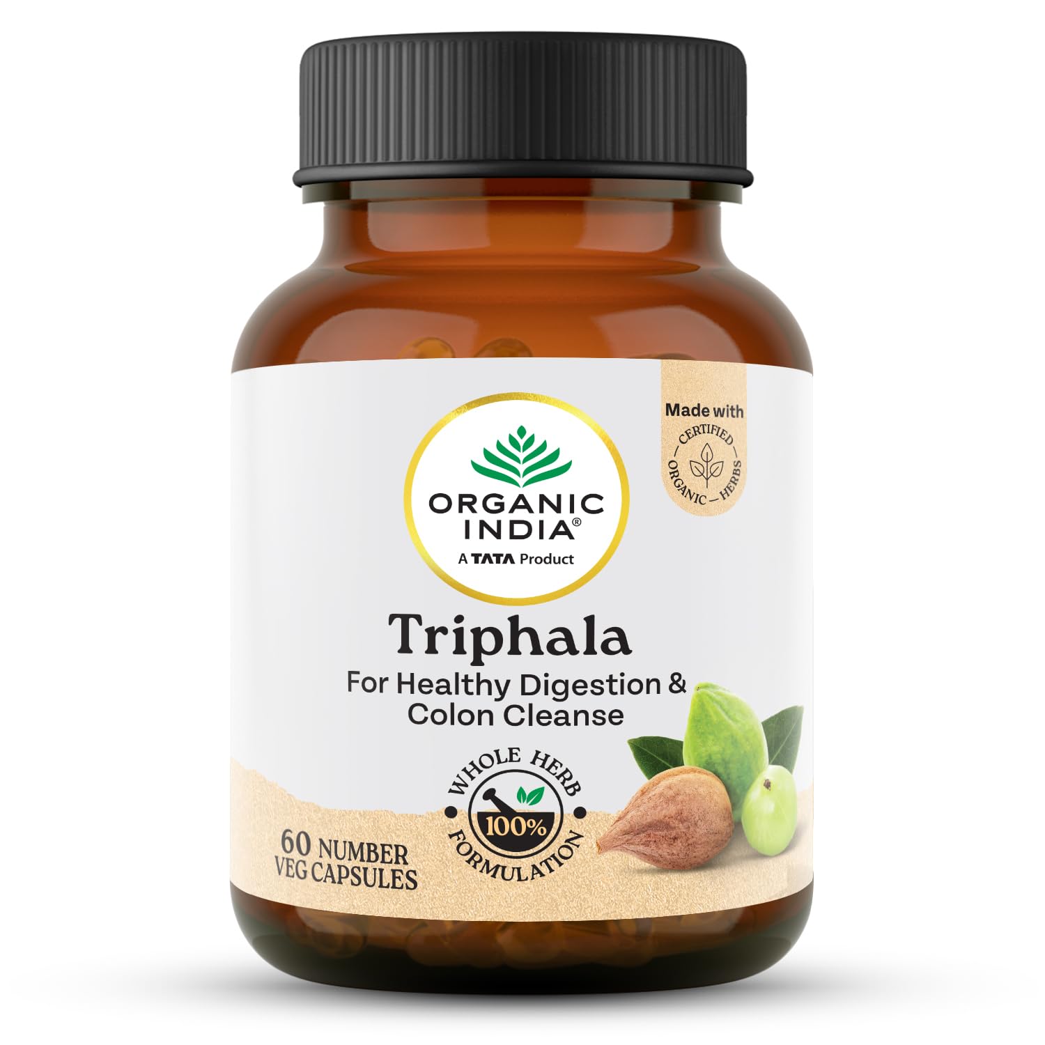 Organic India Triphala Veg 60 Capsule | Eases Constipation & Supports Digestion