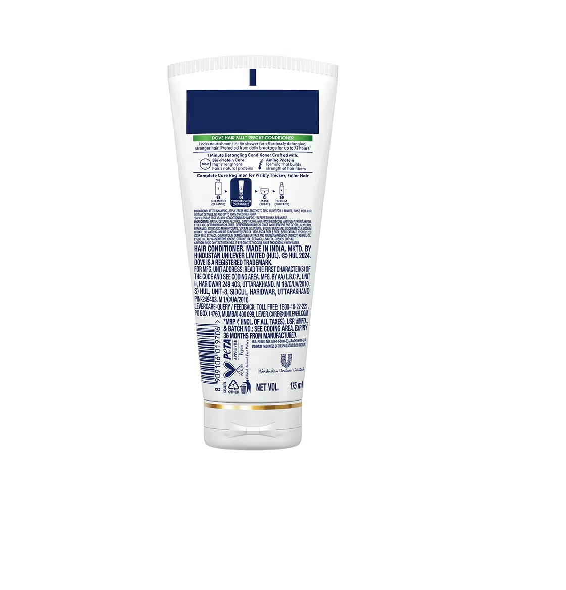 Dove Hair Fall Rescue 1-Minute Conditioner with Bio-Protein Care for Stronger, Detangled Hair 75ml