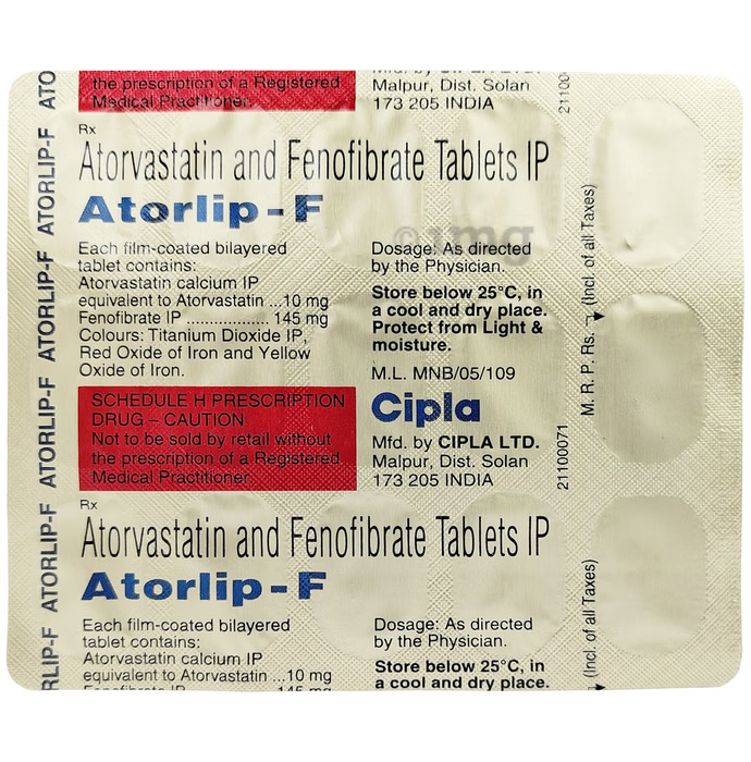 Atorlip-F Tablet – 15 Tablets for High cholesterol Heart attack