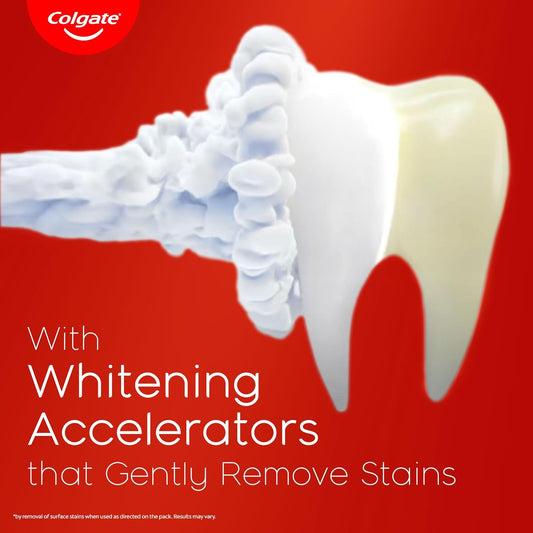 Colgate Visible White Toothpaste, Teeth Whitening Starts in 1 week, Safe on Enamel, Stain Removal Tooth Paste and Minty Flavour for Fresh Breath (200g + 40g, Combo Pack)