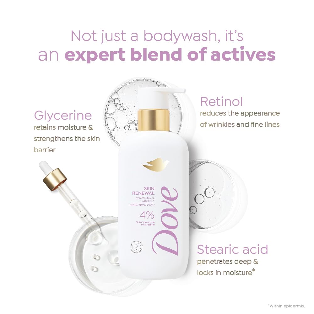 Dove 4% Restoring Serum With Retinol Skin Renewal Bodywash - 300 ml