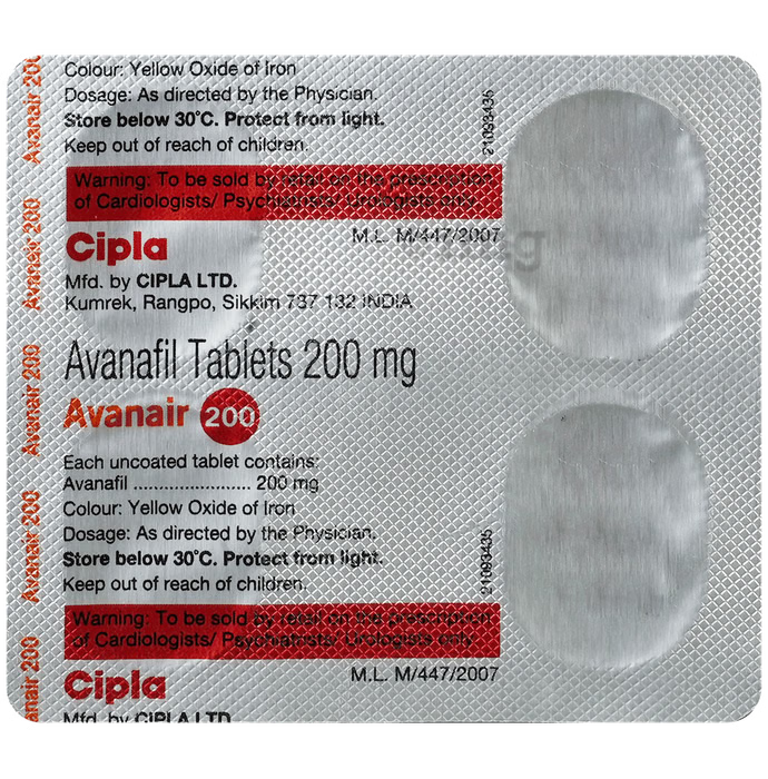 Avanair 200 mg – 4 Tablets for Erectile dysfunction
