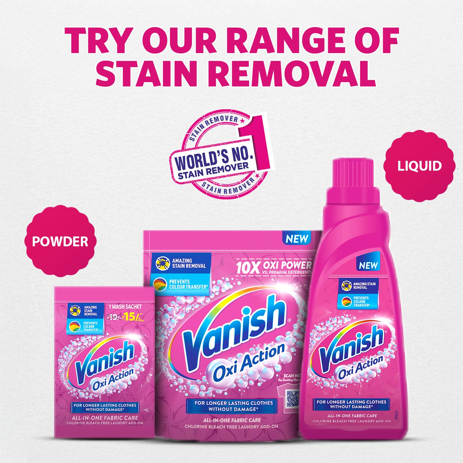 Vanish All in One Liquid Detergent Booster - 180 ml