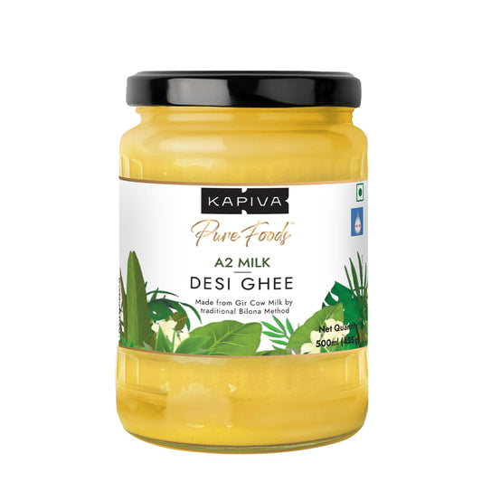 Kapiva A2 Desi Cow Ghee | Pure and Natural Ghee From A2 Cow Milk | Organic Cow Ghee - 500 gm