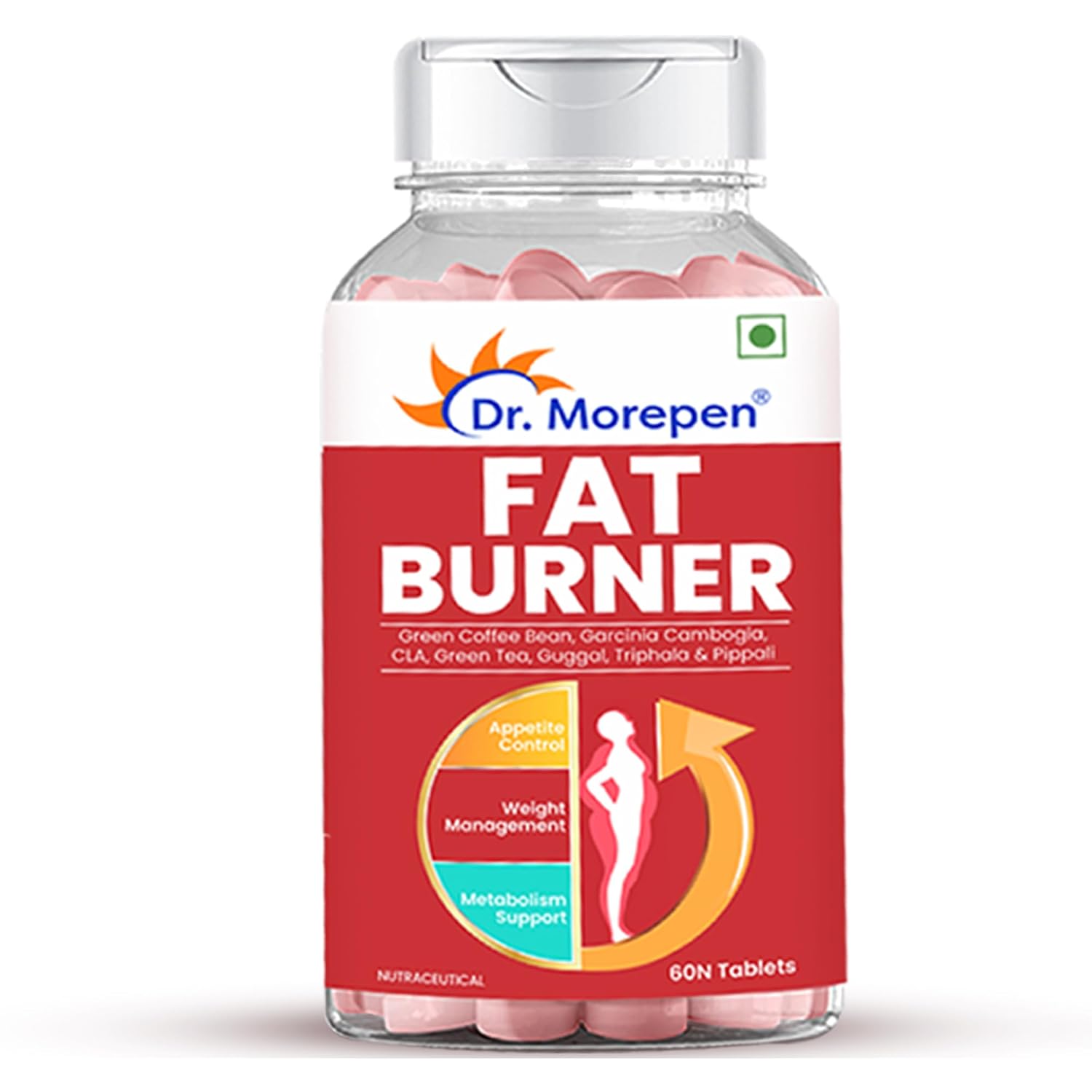 DR. MOREPEN Fat Burner Tablet 100% Natural and Safe | 60 Tablet Weight Loss Supplement With Garcinia Cambogia, Green Coffee Beans,Green Tea Extract & L-Carnitine | Metabolism Booster For Men & Women