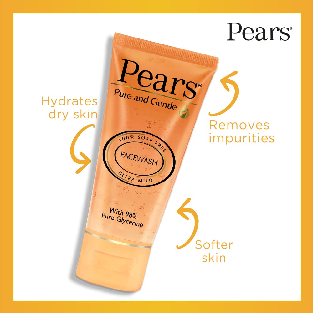 Pears Pure and Gentle Daily Cleansing Facewash - Mild Cleanser - 60 gm