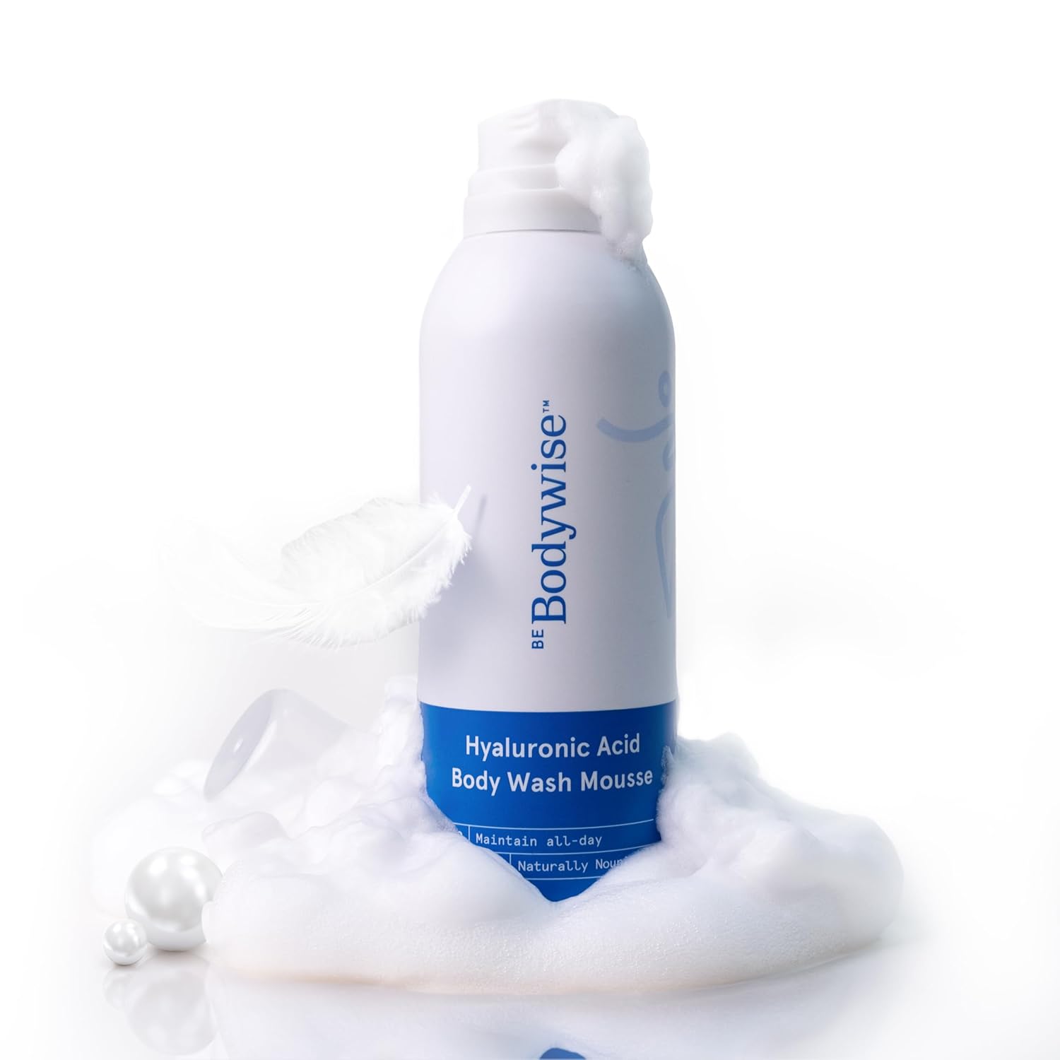 BeBodywise 1% Hyaluronic Acid Body Wash Mousse for Dull & Dehydrated Skin - 200 gm