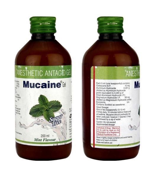 Mucaine Gel Mint Sugar Free 200 ml