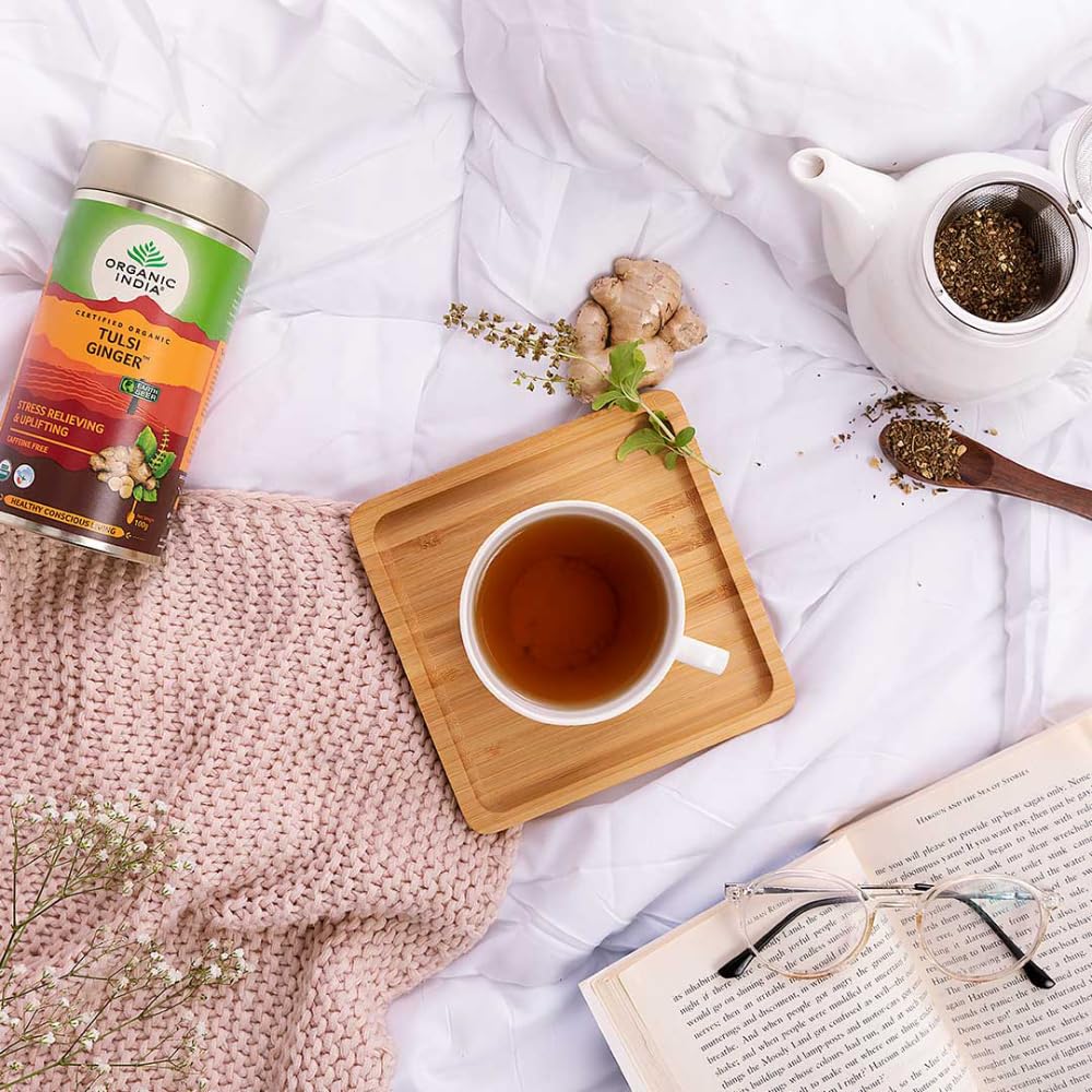 A TATA Product - Organic India Tulsi Ginger Tea - 100g
