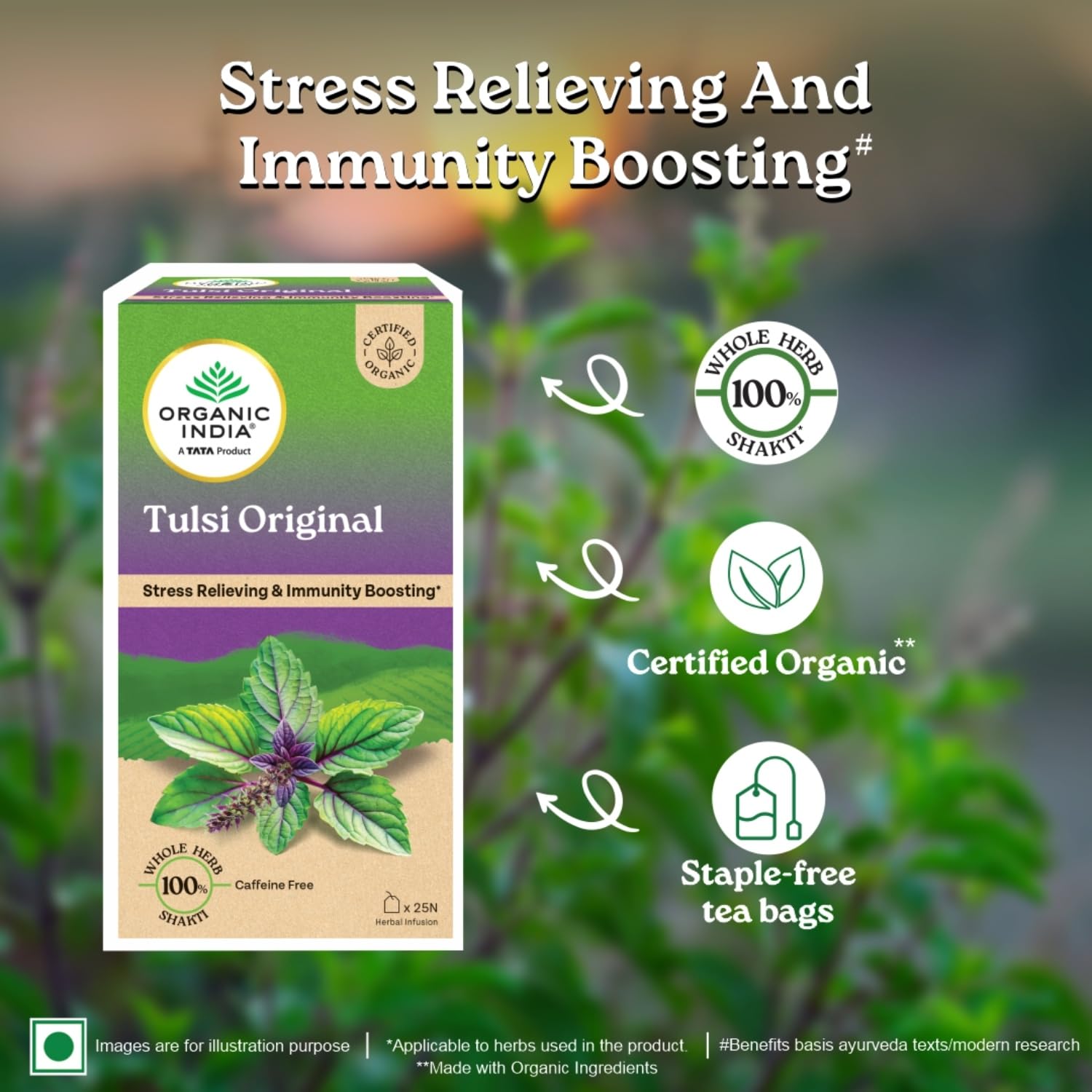 A TATA Product - Organic India Tulsi Original - 25 Tea Bags