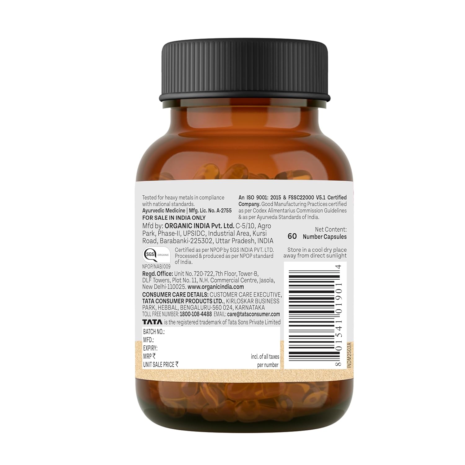 A TATA Product - Organic India Triphala Capsules, 60 Capsules