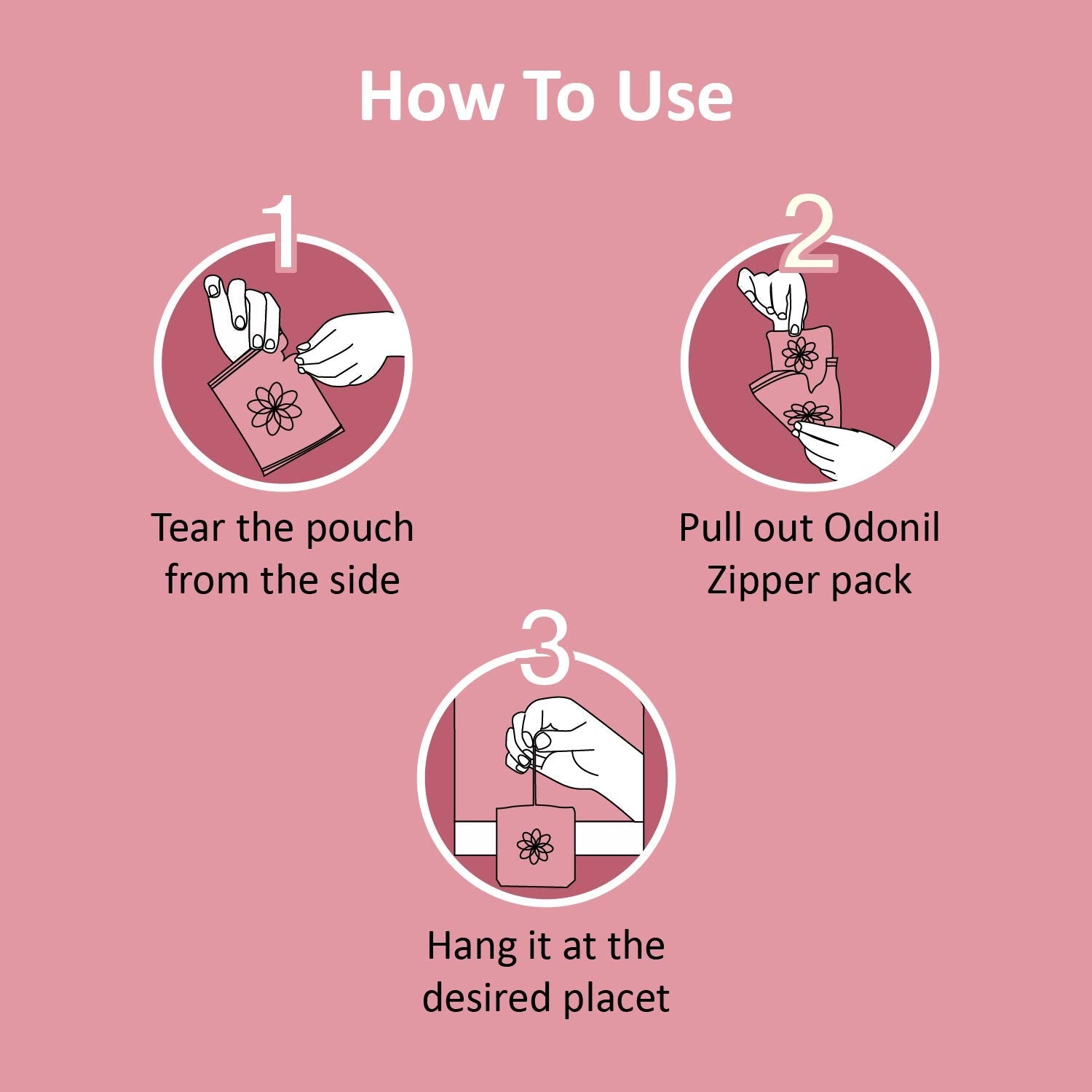 Odonil Bathroom Air Freshener Zipper Mix -30gm (10gm*3, Citrus, Jasmine,Lavender)