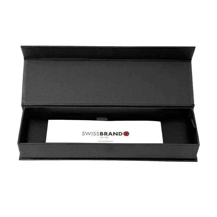 SWISSBRAND Eternia 2511 Matte black Rollerball Pen with black gem embedded in the chrome trim