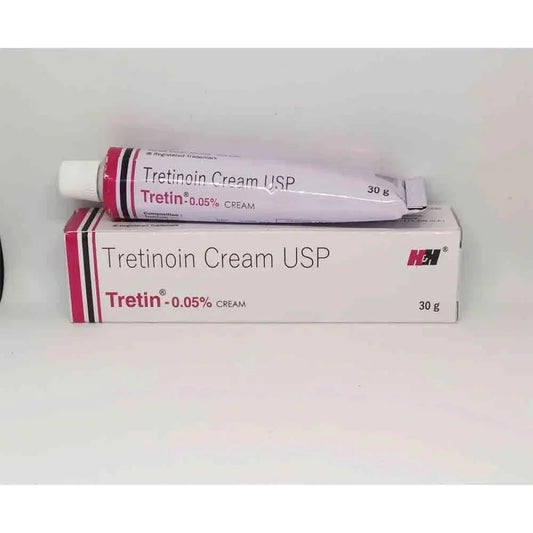 Tretin 0.05% Cream (30gm) For Manage Acne, Wrinkles, Skin Spots