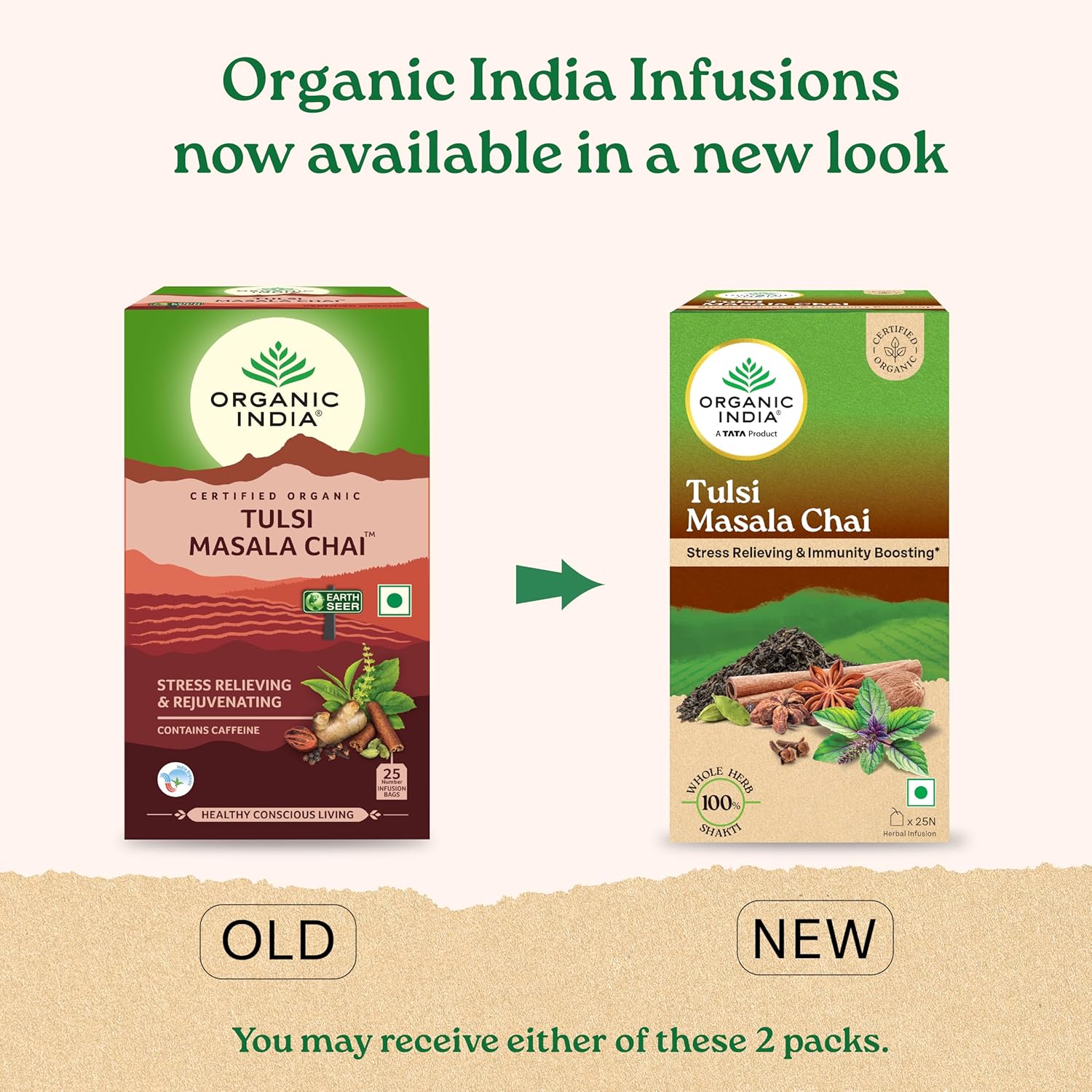A TATA Product - Organic India Tulsi Masala Chai, 25 Tea Bags
