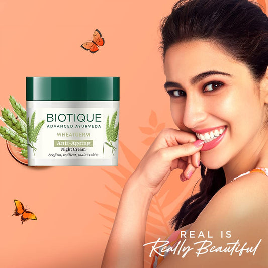 Biotique Advanced Ayurveda WheatGerm Anti-Ageing Night Cream - 50 gm