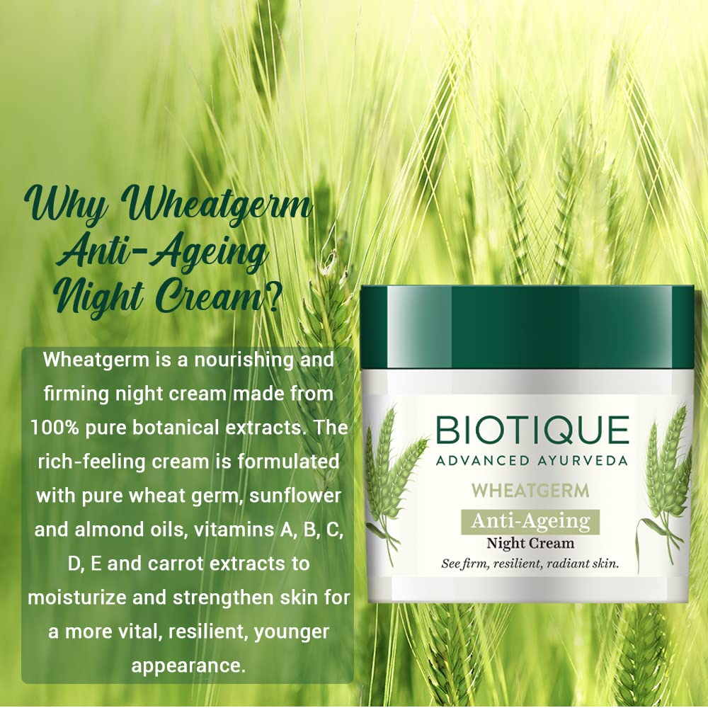 Biotique Advanced Ayurveda WheatGerm Anti-Ageing Night Cream - 50 gm
