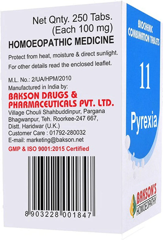 Bakson's Homeopathy Biochemic Combination 11 Tablets - 25 gm