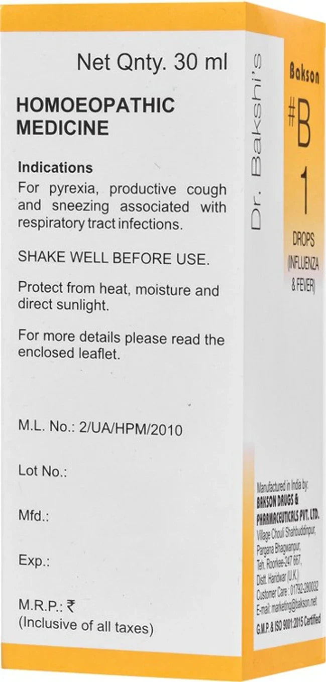 Bakson's Homeopathy B1 Drops - 30 ml