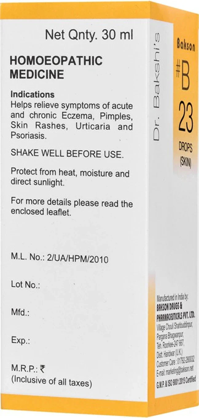 Bakson's Homeopathy B23 Drops - 30 ml