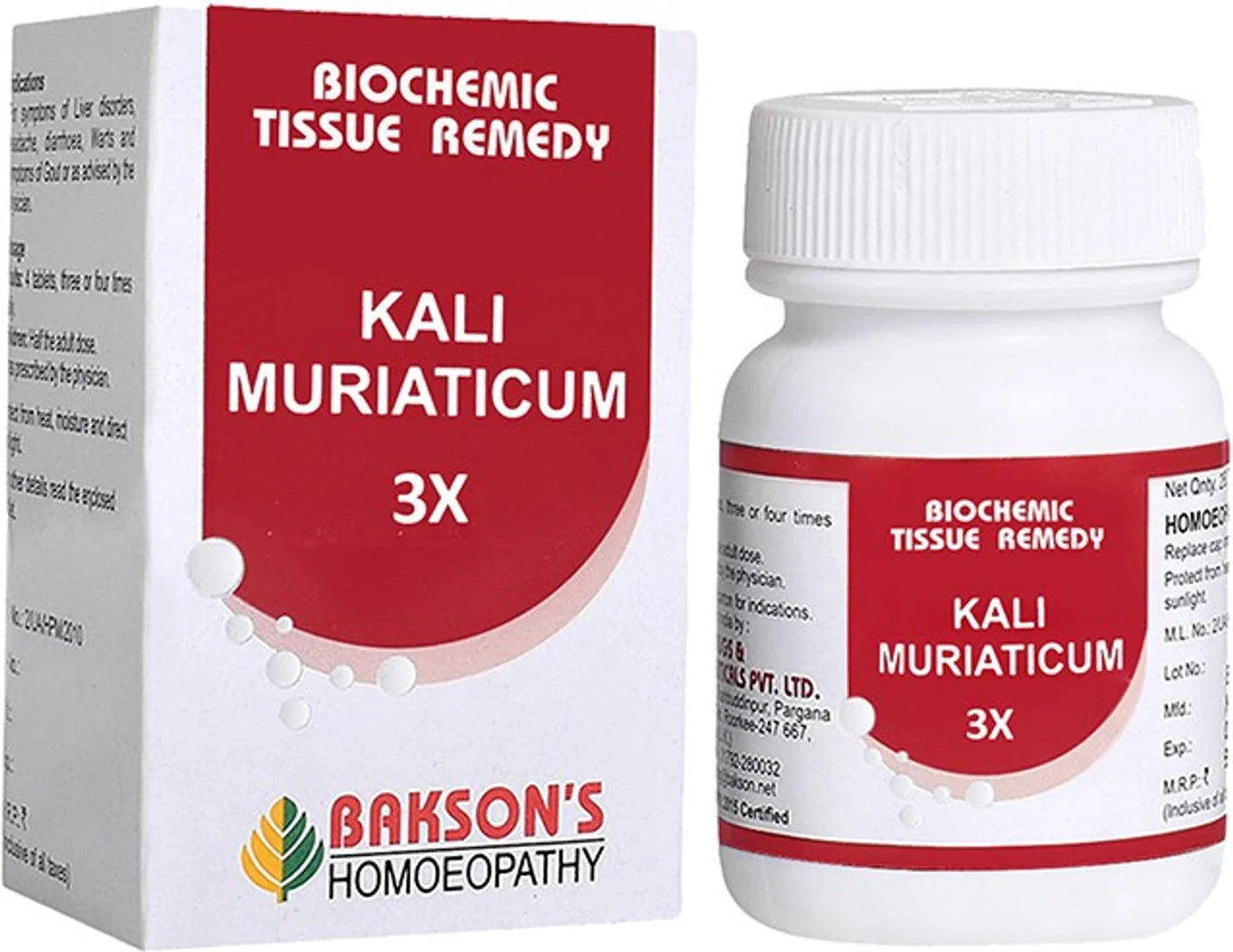 Bakson's Homeopathy Kali Muriaticum Biochemic Tablets - 3X - 25 gm
